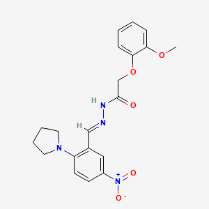 2-(2-Methoxyphenoxy)-N'-[(E)-[5-nitro-2-(pyrrolidin-1-YL)phenyl]methylidene]acetohydrazide