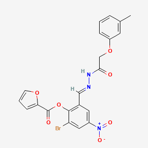 2-bromo-6-[(E)-{2-[(3-methylphenoxy)acetyl]hydrazinylidene}methyl]-4-nitrophenyl furan-2-carboxylate