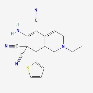 6-amino-2-ethyl-8-(thiophen-2-yl)-2,3,8,8a-tetrahydroisoquinoline-5,7,7(1H)-tricarbonitrile