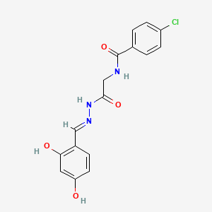 molecular formula C16H14ClN3O4 B11555362 4-Chloro-N-(2-(2-(2,4-dihydroxybenzylidene)hydrazino)-2-oxoethyl)benzamide 