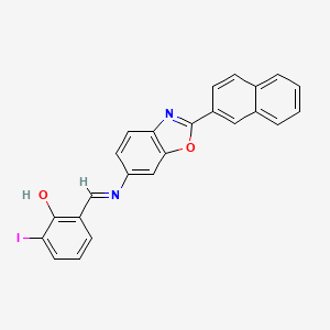 2-iodo-6-[(E)-{[2-(naphthalen-2-yl)-1,3-benzoxazol-6-yl]imino}methyl]phenol