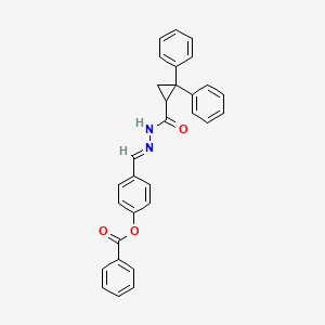 4-[(E)-{2-[(2,2-diphenylcyclopropyl)carbonyl]hydrazinylidene}methyl]phenyl benzoate