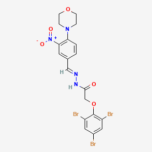 molecular formula C19H17Br3N4O5 B11555412 N'-[(E)-[4-(Morpholin-4-YL)-3-nitrophenyl]methylidene]-2-(2,4,6-tribromophenoxy)acetohydrazide 