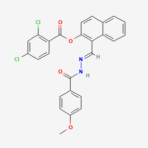 1-{(E)-[2-(4-methoxybenzoyl)hydrazono]methyl}-2-naphthyl 2,4-dichlorobenzoate