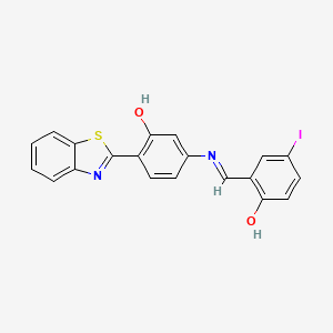 2-[(E)-{[4-(1,3-benzothiazol-2-yl)-3-hydroxyphenyl]imino}methyl]-4-iodophenol