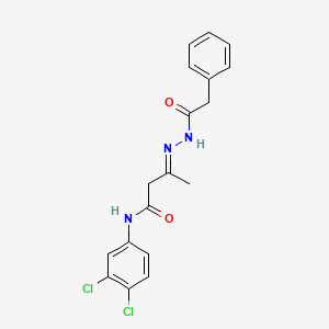 (3E)-N-(3,4-dichlorophenyl)-3-[(phenylacetyl)hydrazono]butanamide