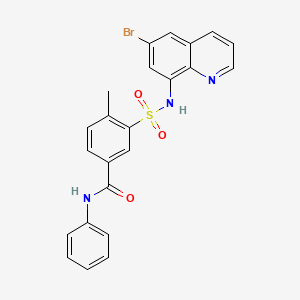 molecular formula C23H18BrN3O3S B11555482 3-[(6-bromoquinolin-8-yl)sulfamoyl]-4-methyl-N-phenylbenzamide 