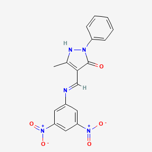 (4Z)-4-{[(3,5-dinitrophenyl)amino]methylidene}-5-methyl-2-phenyl-2,4-dihydro-3H-pyrazol-3-one