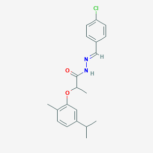 N'-[(E)-(4-chlorophenyl)methylidene]-2-[2-methyl-5-(propan-2-yl)phenoxy]propanehydrazide