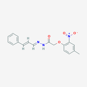 molecular formula C18H17N3O4 B11555508 2-(4-methyl-2-nitrophenoxy)-N'-[(1E,2E)-3-phenylprop-2-en-1-ylidene]acetohydrazide 