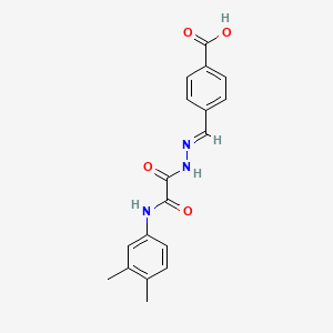 molecular formula C18H17N3O4 B11555520 4-[(E)-(2-{[(3,4-dimethylphenyl)amino](oxo)acetyl}hydrazinylidene)methyl]benzoic acid 