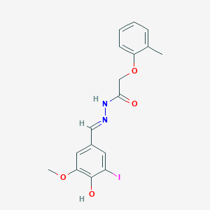 molecular formula C17H17IN2O4 B11555541 N'-[(E)-(4-hydroxy-3-iodo-5-methoxyphenyl)methylidene]-2-(2-methylphenoxy)acetohydrazide 