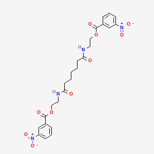 molecular formula C25H28N4O10 B11555575 2-(6-{[2-(3-Nitrobenzoyloxy)ethyl]carbamoyl}hexanamido)ethyl 3-nitrobenzoate 