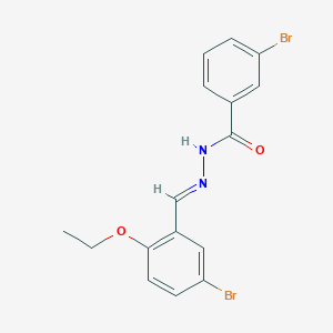 molecular formula C16H14Br2N2O2 B11555580 3-bromo-N'-[(E)-(5-bromo-2-ethoxyphenyl)methylidene]benzohydrazide 