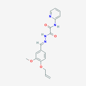 molecular formula C18H18N4O4 B11555603 2-[N'-(4-Allyloxy-3-methoxy-benzylidene)-hydrazino]-2-oxo-N-pyridin-2-yl-acetamide 