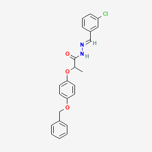 molecular formula C23H21ClN2O3 B11555605 2-[4-(benzyloxy)phenoxy]-N'-[(E)-(3-chlorophenyl)methylidene]propanehydrazide 