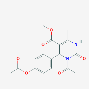 molecular formula C18H20N2O6 B11555612 Ethyl 3-acetyl-4-[4-(acetyloxy)phenyl]-6-methyl-2-oxo-1,2,3,4-tetrahydro-5-pyrimidinecarboxylate 