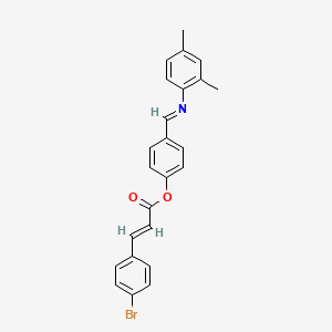 4-[(E)-[(2,4-Dimethylphenyl)imino]methyl]phenyl (2E)-3-(4-bromophenyl)prop-2-enoate