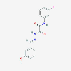 2-Oxoacetamide, N-(3-fluorophenyl)-2-[N'-(3-methoxybenzylidene)hydrazino]-