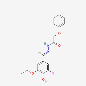 N'-[(E)-(3-ethoxy-4-hydroxy-5-iodophenyl)methylidene]-2-(4-methylphenoxy)acetohydrazide