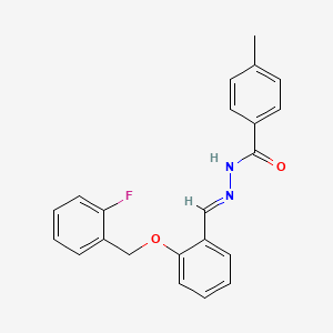 molecular formula C22H19FN2O2 B11555664 N'-[(E)-{2-[(2-fluorobenzyl)oxy]phenyl}methylidene]-4-methylbenzohydrazide 