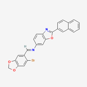 N-[(E)-(6-bromo-1,3-benzodioxol-5-yl)methylidene]-2-(naphthalen-2-yl)-1,3-benzoxazol-6-amine