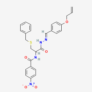 N-[2-(Benzylsulfanyl)-1-{N'-[(E)-[4-(prop-2-EN-1-yloxy)phenyl]methylidene]hydrazinecarbonyl}ethyl]-4-nitrobenzamide