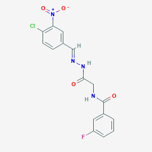 N-({N'-[(E)-(4-Chloro-3-nitrophenyl)methylidene]hydrazinecarbonyl}methyl)-3-fluorobenzamide