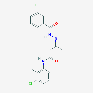 (3Z)-N-(3-Chloro-2-methylphenyl)-3-{[(3-chlorophenyl)formamido]imino}butanamide