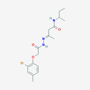 (3E)-3-{2-[(2-bromo-4-methylphenoxy)acetyl]hydrazinylidene}-N-(butan-2-yl)butanamide