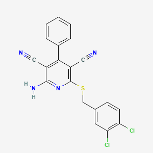 2-Amino-6-[(3,4-dichlorobenzyl)sulfanyl]-4-phenylpyridine-3,5-dicarbonitrile