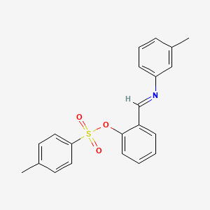 molecular formula C21H19NO3S B11555745 2-{(Z)-[(3-methylphenyl)imino]methyl}phenyl 4-methylbenzenesulfonate 