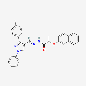 N'-[(E)-[3-(4-Methylphenyl)-1-phenyl-1H-pyrazol-4-YL]methylidene]-2-(naphthalen-2-yloxy)propanehydrazide