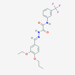 2-[(2E)-2-(3-ethoxy-4-propoxybenzylidene)hydrazinyl]-2-oxo-N-[3-(trifluoromethyl)phenyl]acetamide