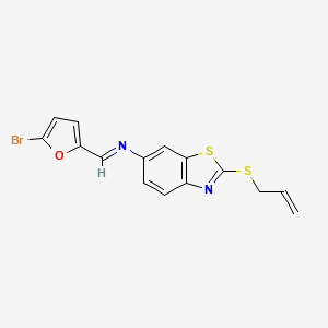 N-[(E)-(5-bromofuran-2-yl)methylidene]-2-(prop-2-en-1-ylsulfanyl)-1,3-benzothiazol-6-amine