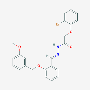 molecular formula C23H21BrN2O4 B11555762 2-(2-bromophenoxy)-N'-[(E)-{2-[(3-methoxybenzyl)oxy]phenyl}methylidene]acetohydrazide 