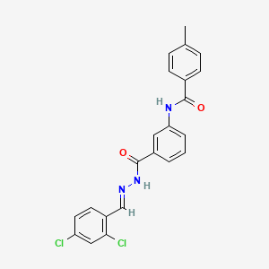 molecular formula C22H17Cl2N3O2 B11555804 N-(3-{[(2E)-2-(2,4-dichlorobenzylidene)hydrazinyl]carbonyl}phenyl)-4-methylbenzamide 