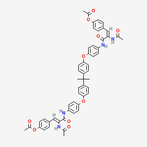 molecular formula C53H48N4O10 B11555809 4-[(1E)-2-(acetylamino)-3-({4-[4-(2-{4-[4-({(2Z)-2-(acetylamino)-3-[4-(acetyloxy)phenyl]prop-2-enoyl}amino)phenoxy]phenyl}propan-2-yl)phenoxy]phenyl}amino)-3-oxoprop-1-en-1-yl]phenyl acetate 