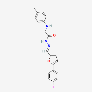 molecular formula C20H18IN3O2 B11555839 N'-[(E)-[5-(4-Iodophenyl)furan-2-YL]methylidene]-2-[(4-methylphenyl)amino]acetohydrazide 