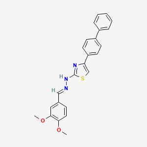 molecular formula C24H21N3O2S B11555840 4-(biphenyl-4-yl)-2-[(2E)-2-(3,4-dimethoxybenzylidene)hydrazinyl]-1,3-thiazole 