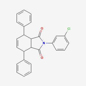 molecular formula C26H20ClNO2 B11555854 2-(3-chlorophenyl)-4,7-diphenyl-3a,4,7,7a-tetrahydro-1H-isoindole-1,3(2H)-dione 