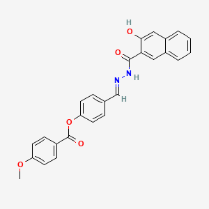 4-[(E)-{2-[(3-hydroxynaphthalen-2-yl)carbonyl]hydrazinylidene}methyl]phenyl 4-methoxybenzoate