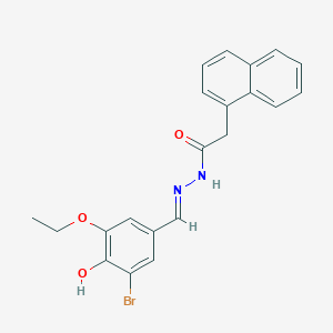 molecular formula C21H19BrN2O3 B11555931 N'-[(E)-(3-bromo-5-ethoxy-4-hydroxyphenyl)methylidene]-2-(naphthalen-1-yl)acetohydrazide 