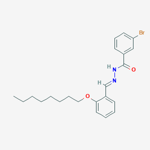 molecular formula C22H27BrN2O2 B11555935 3-Bromo-N'-[(E)-[2-(octyloxy)phenyl]methylidene]benzohydrazide 