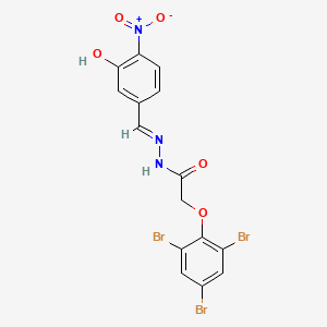 molecular formula C15H10Br3N3O5 B11555939 N'-[(E)-(3-hydroxy-4-nitrophenyl)methylidene]-2-(2,4,6-tribromophenoxy)acetohydrazide 