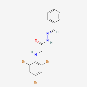 molecular formula C15H12Br3N3O B11555958 N'-[(E)-Phenylmethylidene]-2-[(2,4,6-tribromophenyl)amino]acetohydrazide 