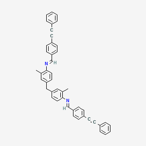 molecular formula C45H34N2 B11555978 4,4'-methanediylbis(2-methyl-N-{(E)-[4-(phenylethynyl)phenyl]methylidene}aniline) 