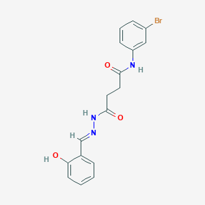 N-(3-bromophenyl)-4-[(2E)-2-(2-hydroxybenzylidene)hydrazinyl]-4-oxobutanamide