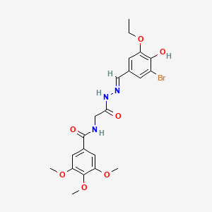 N-({N'-[(E)-(3-Bromo-5-ethoxy-4-hydroxyphenyl)methylidene]hydrazinecarbonyl}methyl)-3,4,5-trimethoxybenzamide