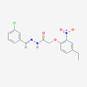 molecular formula C17H16ClN3O4 B11556026 N'-[(E)-(3-chlorophenyl)methylidene]-2-(4-ethyl-2-nitrophenoxy)acetohydrazide 